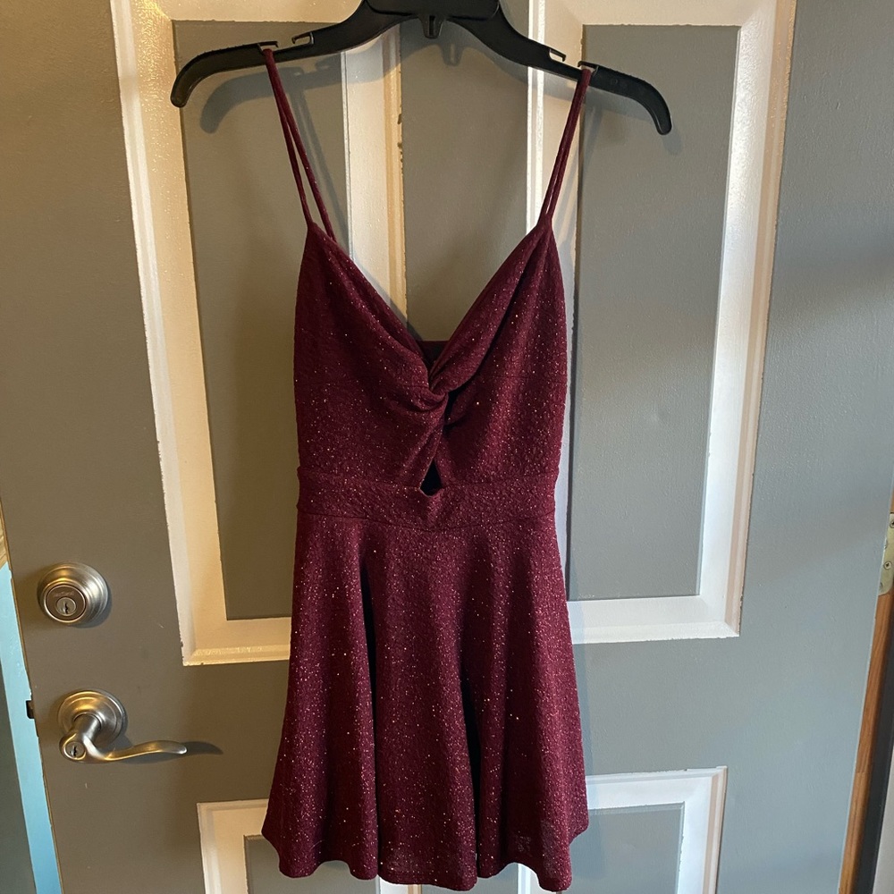 homecoming dress. shorts underneath dress. small slit in middle under chest